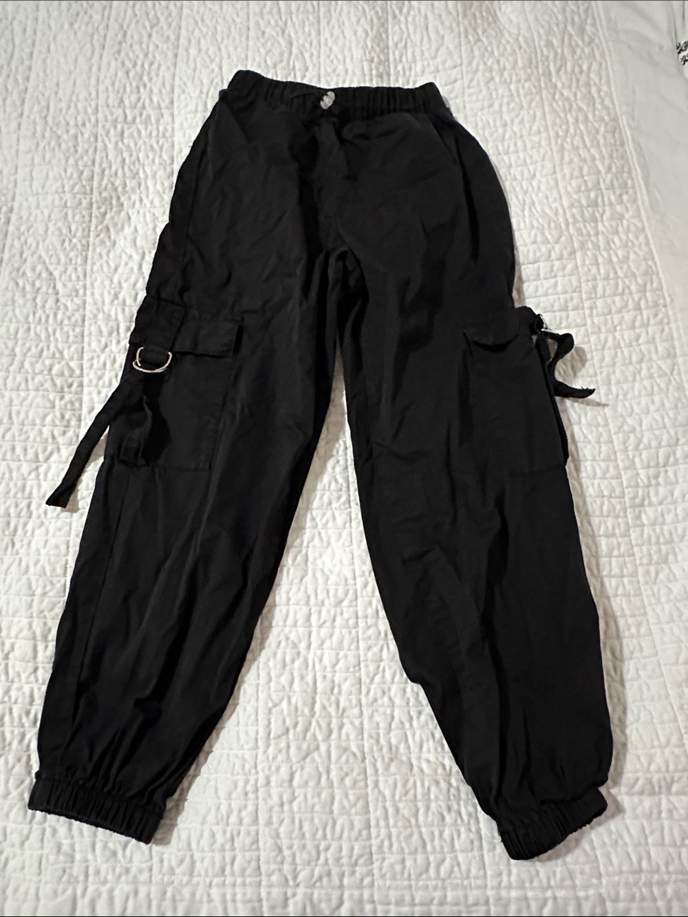 GOGO Black Cargo Jogger Sweatpants